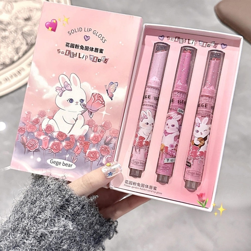 Gege Bear Pink Lip Gloss Trio